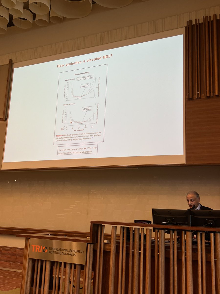 QLD Lipid Meeting off to a great start with Prof Len Kirthsrides. Did you know there was a sweet spot for HDL and CV risk can go UP with higher values?