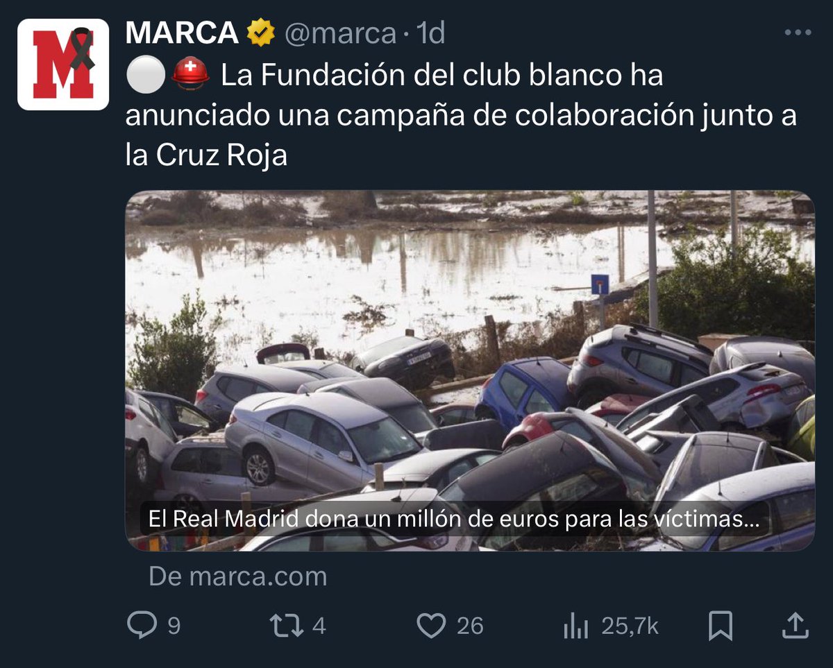 Alvaro_varito's tweet photo. - El Real Madrid ha donado 1M de €.

- El FCB ha guardado 1 minuto de silencio en el entrenamiento y ha lanzado un mensaje a sus socios para guiarles a donar vía Cruz Roja.

Atentos a los tuits de @marca: https://t.co/byAY3Wr4IR