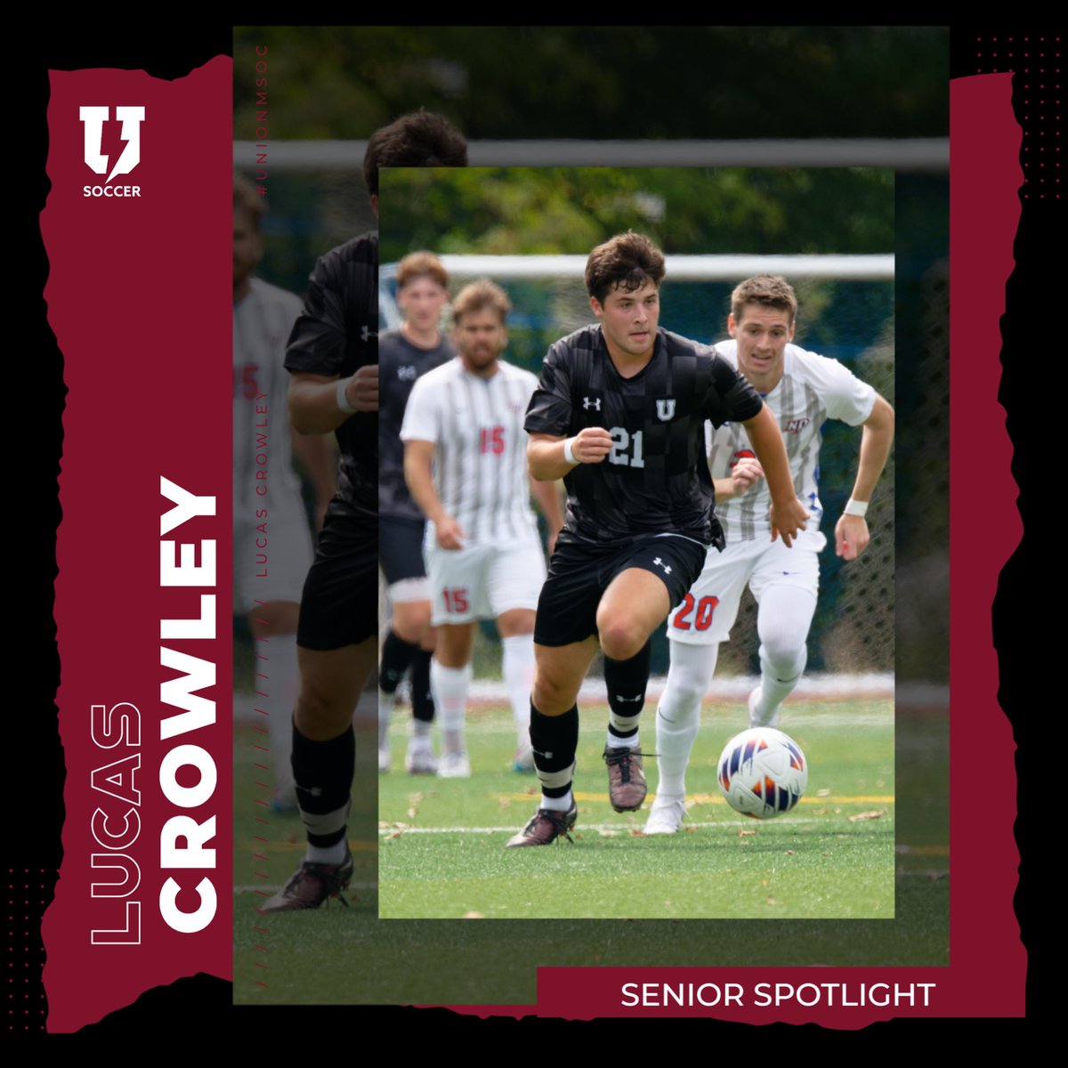 Senior Spotlight 🔦

Our last, but certainly not least senior spotlight is Lucas Crowley!

Hometown: Pembroke, MA
Position: Midfield
Major: Economics

We will be honoring these 7️⃣ seniors and their families at tomorrow’s game!
•
#UnionMSoc #OnlyForward