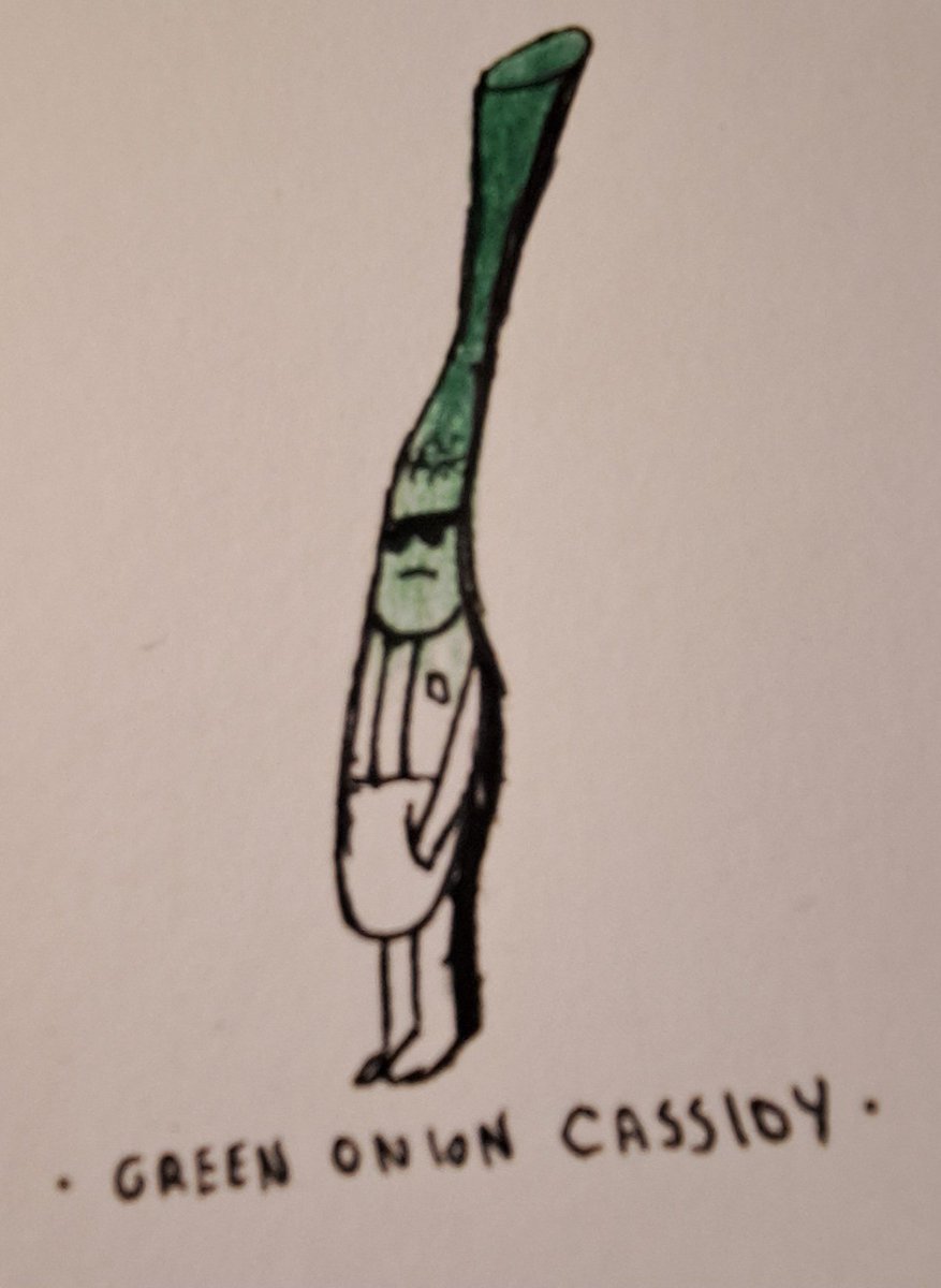 hermelmet's tweet photo. GREEN ONION CASSIDY 

@orangecassidy https://t.co/pufMxXM54O