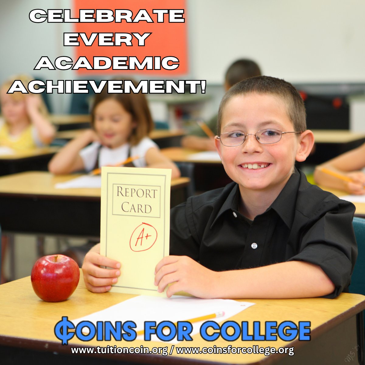 Coins_4_College's tweet photo. π Celebrate every academic achievement! Whether itβs a small improvement or a big leap, Coins For College rewards students for excelling in their studies.
What academic achievement is your child most proud of? Tell us!π
#CoinsForCollege #TuitionCoin #AcademicSuccess #LearningJourney #AppStore π² #GooglePlay π²