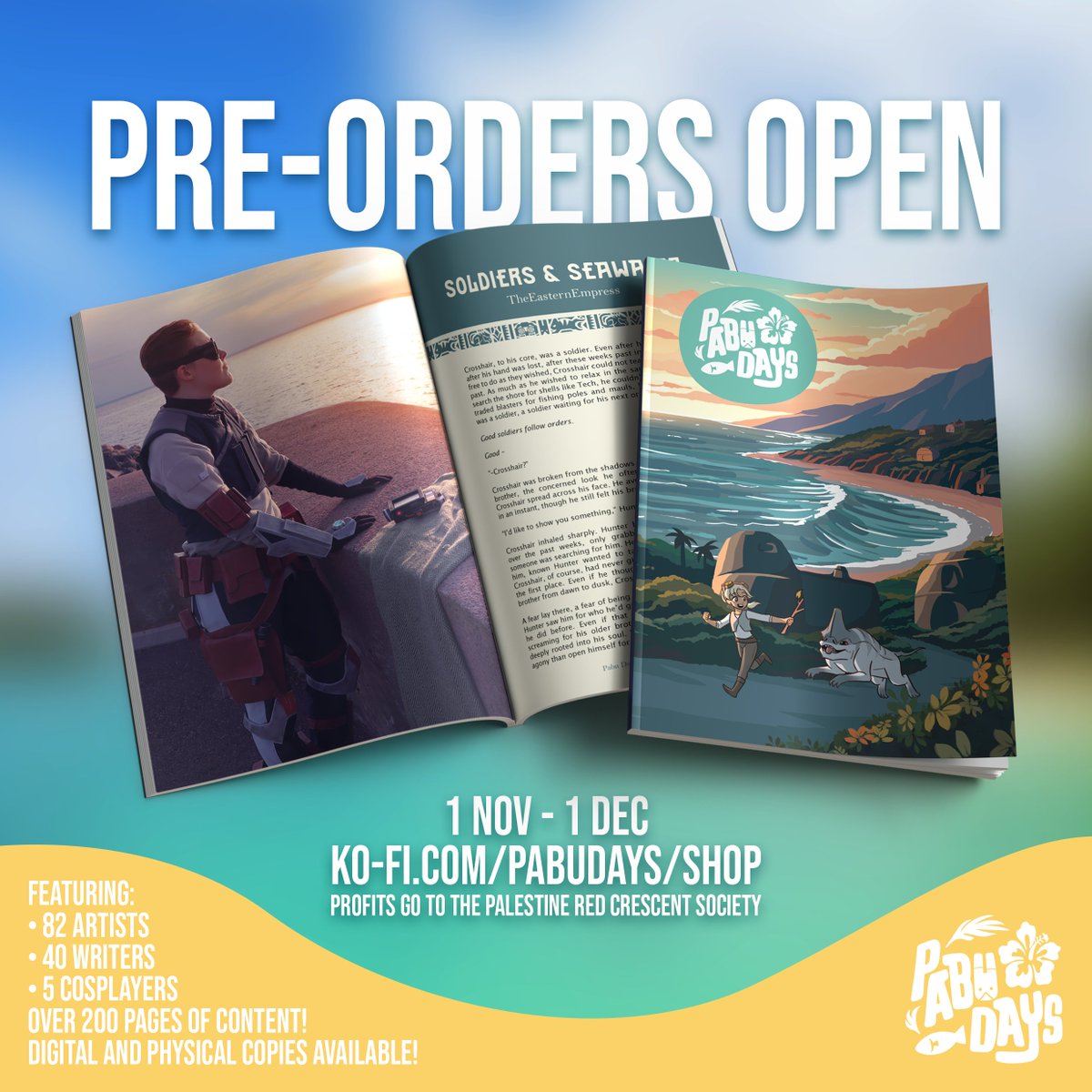 ☀️☀️☀️ Pabu Days is open for pre-orders! ☀️☀️☀️
Come and place a pre-order for our 200+ paged book full of nothing but TBB content! Physical and Digital copies available!
ko-fi.com/pabudays/shop