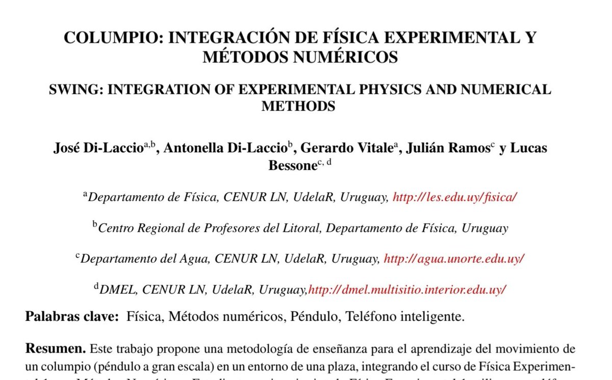 Trabajo que promueve el trabajo conjunto de Física Experimental y Métodos Numéricos. MECOM 2024. amcaonline.org.ar/mecom2024/