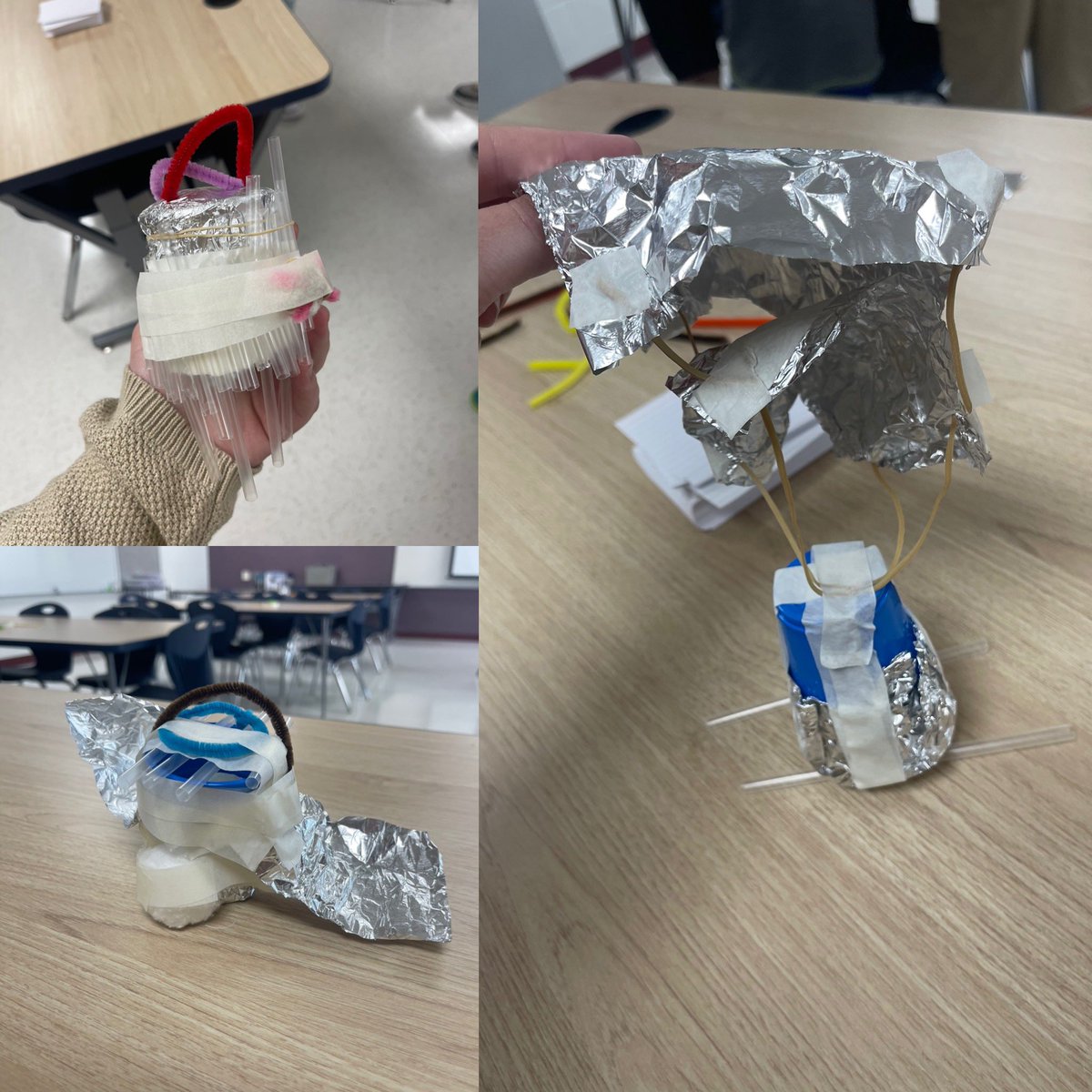 Hey_Holloway's tweet photo. 🌎 Lunar Module Stem Challenge 🌎 

I challenged the kiddos to make their own lunar module that could withstand the adversities of space for their astronauts (marshmallows) to survive! 

They were ALL successful. 

Loved seeing these kiddos teamwork and creativity at work! https://t.co/Hq2B0cOk1Z