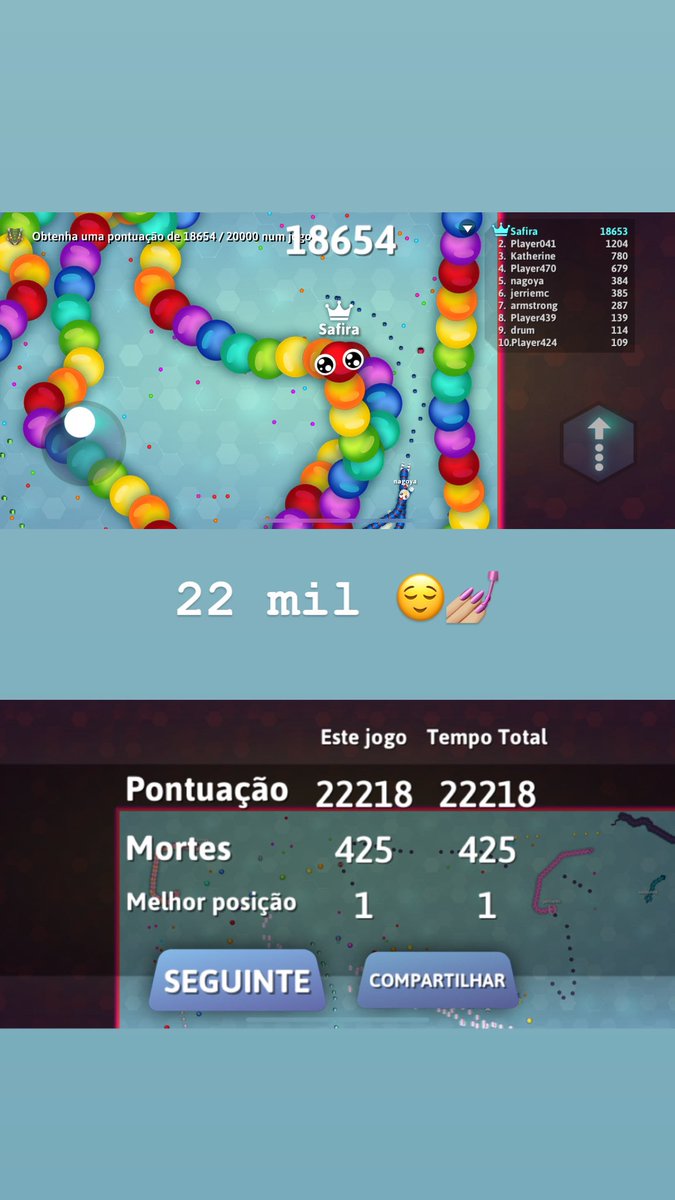 AnaKaroliny152's tweet photo. Consegui 22 mil pontos no https://t.co/G2PyU3SioX 😌💅🏼 me senti uma rainha 😘 https://t.co/dViY4jYLsS
