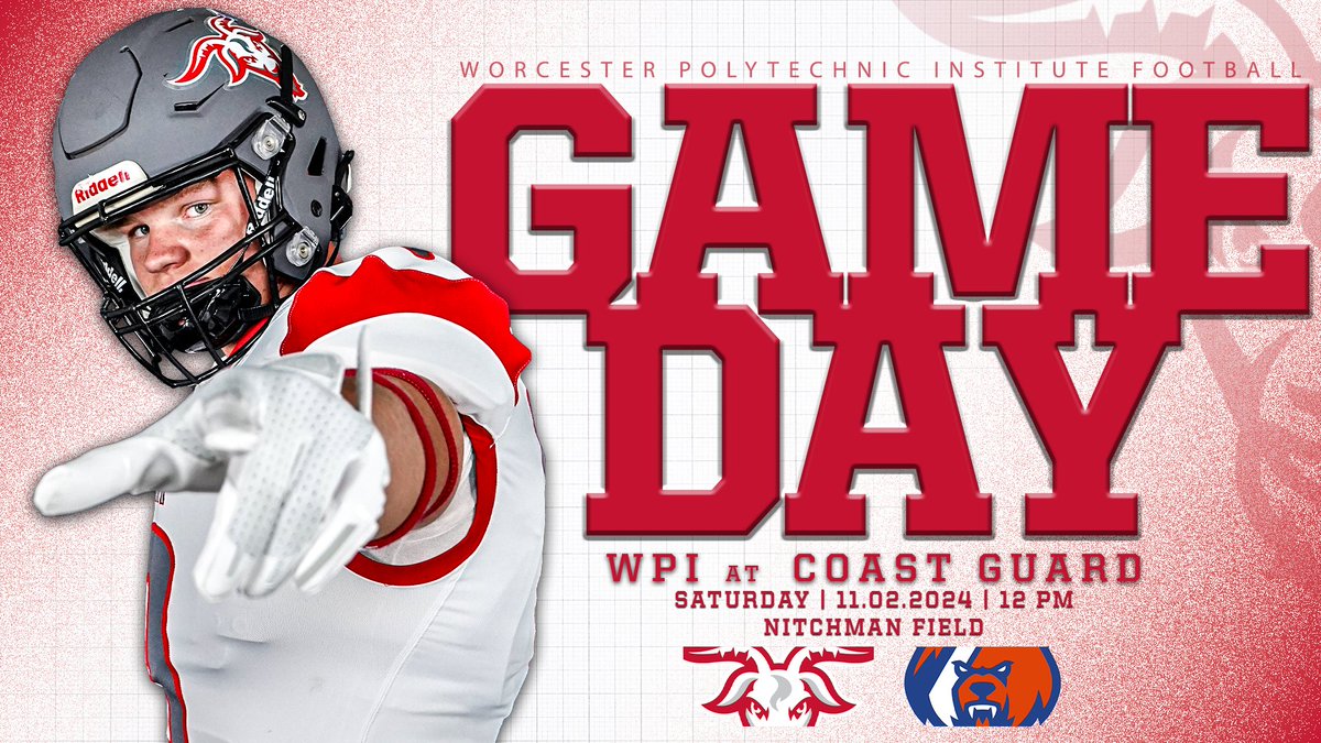 WPIAthletics's tweet photo. ℜ𝔬𝔞𝔡 𝔗𝔯𝔦𝔭𝔭𝔦𝔫' 🛣️

@WPIFootball heads to New London for a @NEWMACSports tilt at Coast Guard scheduled for a 12pm kickoff 🔥

Tune in on @FloFootball ! 
🎥↠https://t.co/E0S2Fzkgt8
📊↠https://t.co/KBIA6HcCsy

🏈𝚡🐐
#GoatNation #d3fb https://t.co/bX5ZcmtEFb