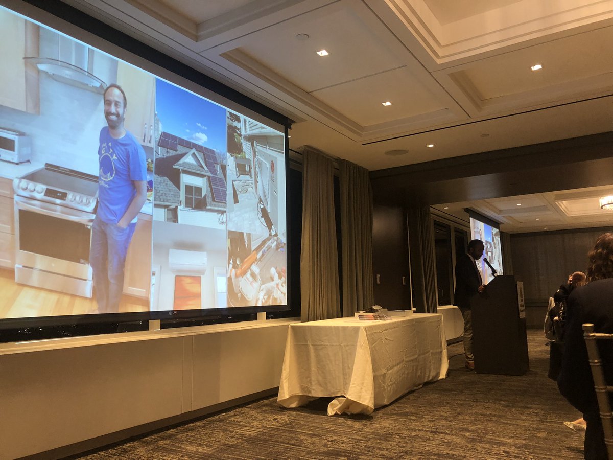 “Climate change is turbo charging health inequalities,” said 
 @GaurabBasuMDMPH to a room full of allergy docs at the annual <a href="/AAFNational/">AAFNational</a> dinner in Boston. (Shown-a pic of his net zero home remodel. Inspiring how he’s walking the walk!)