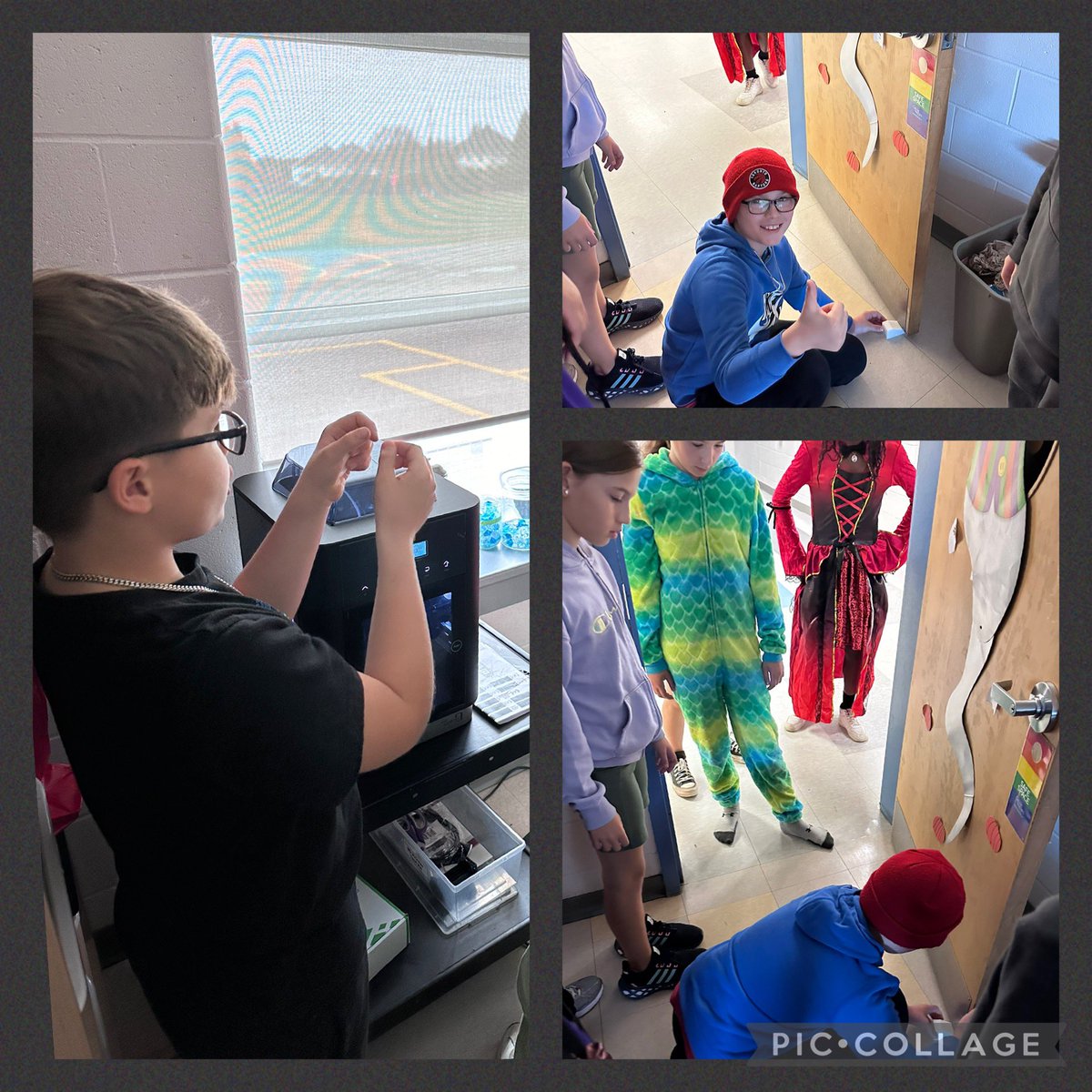 Mrs_Saunders4's tweet photo. A very exciting week for one of our students as he designed and 3D printed a door stopper. He explained his design process to his classmates and they were just as invested in his project! #3Dprinting #ocsb #DesignThinking @StTheresaOCSB https://t.co/9JY7C6AChf