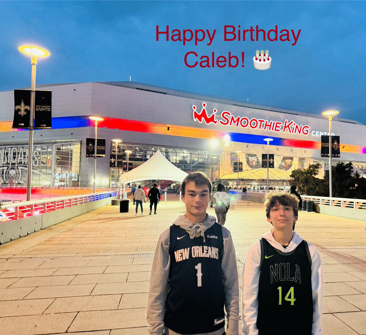 RPC21's tweet photo. Happy Birthday, Caleb. #geauxpels #neworleanspelicans #letsgopels #pelicans #Pelicansgameday https://t.co/r2vR6ZvbvG
