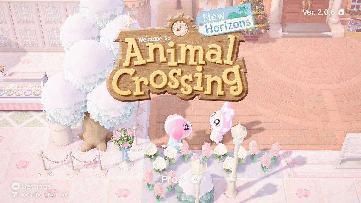 cherubisou's tweet photo. just two cuties chillin on the screen title 🐇🎀🍪
— #ACNH #acnhpink #AnimalCrossing #AnimalCrossingNewHorizons https://t.co/tulcDnVXyR