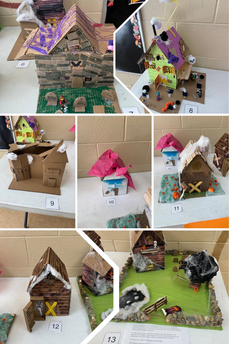 7th/8th Architecture and Design students made Spooky Houses! Students had 8 days to design, build, and decorate.