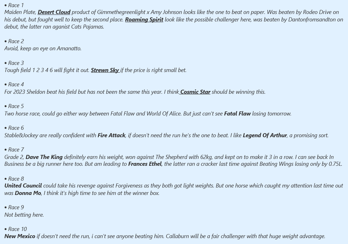 Here's my selection for Turffontein today. 

#SAF #HorseRacing