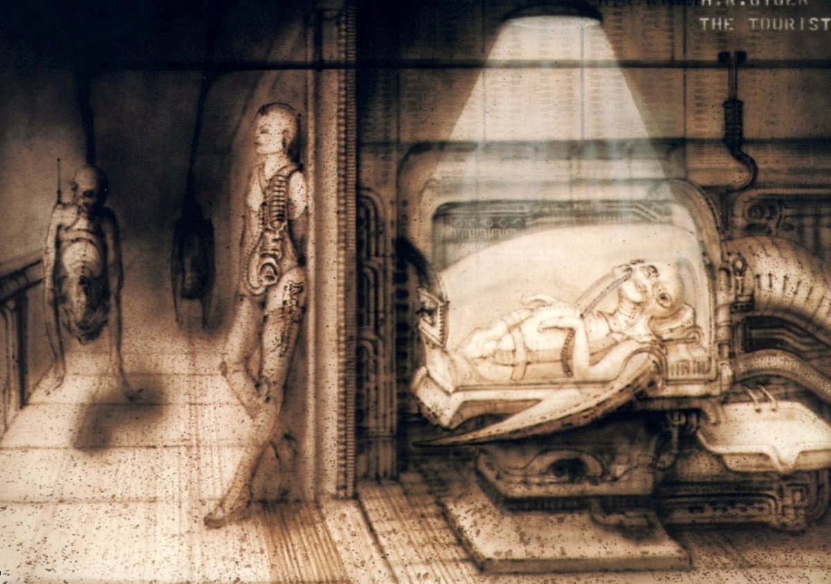 vikare06's tweet photo. Concept art from the unreleased HR Giger movie "The tourist" (1982). 
You can never hate Hollywood enough https://t.co/FD6pQdEvN5