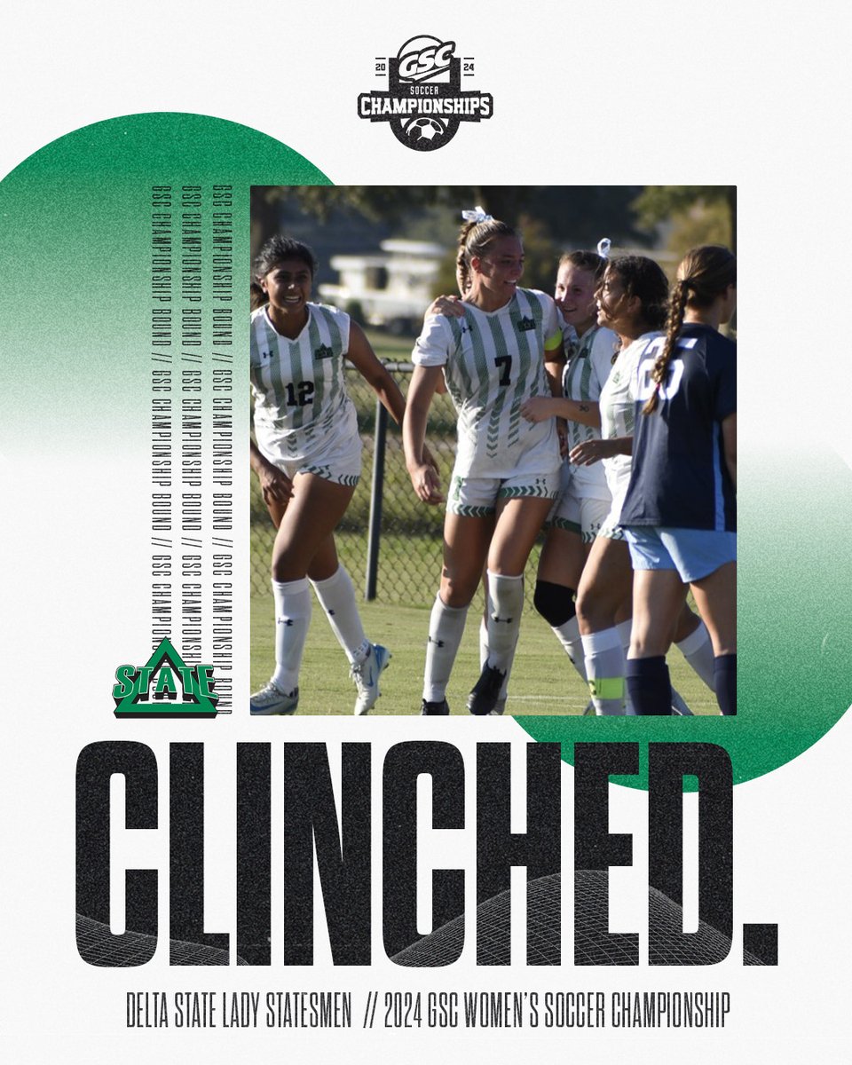 Gulf South Conference (@gulfsouth) on Twitter photo 𝗖𝗟𝗜𝗡𝗖𝗛𝗘𝗗 🎟️⚽️
<a href="/DeltaStateWSOC/">Lady Statesmen Soccer</a> have secured a spot in the 2024 #GSCwsoc Championship! 𝗖𝗟𝗜𝗡𝗖𝗛𝗘𝗗 🎟️⚽️
<a href="/DeltaStateWSOC/">Lady Statesmen Soccer</a> have secured a spot in the 2024 #GSCwsoc Championship!