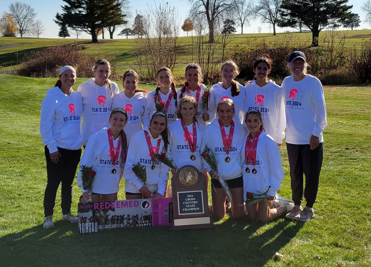 IGHSAU 4A Girls State XC CHAMPIONS 🏆 YOUR Pleasant Valley Spartans!
Spartan Nation PROUD 
#SpartanNation