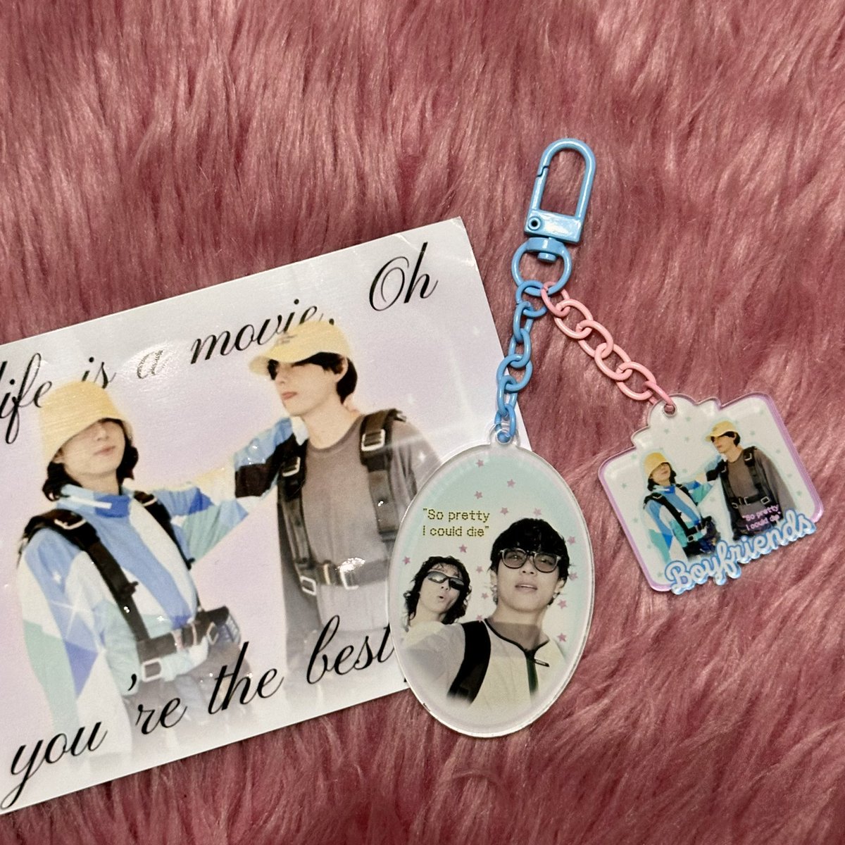 🪷 — #lovekittyline 

this very cutesy taekook keyring is finally hereeee! thank you soooo much, <a href="/kittaewon/">liane ᡣ𐭩ིྀ saw svt</a> for this pretty keyring and for packing it safely! love it sm! 😻💗