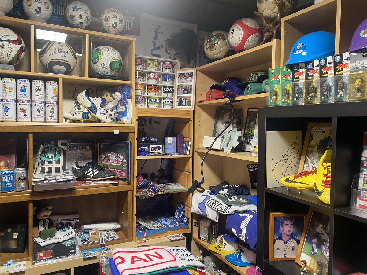 JSoccerMagazine's tweet photo. It’s getting there, but still much to do. Coming soon: 
The @JSoccerMagazine mini museum of @J_League @J_League_En @JFA @JFA @jfa_nadeshiko @WE_League_JP @WE_League_INTL Japanese Football!
(Sponsors / support welcome!!) https://t.co/hKh0VbXOgP