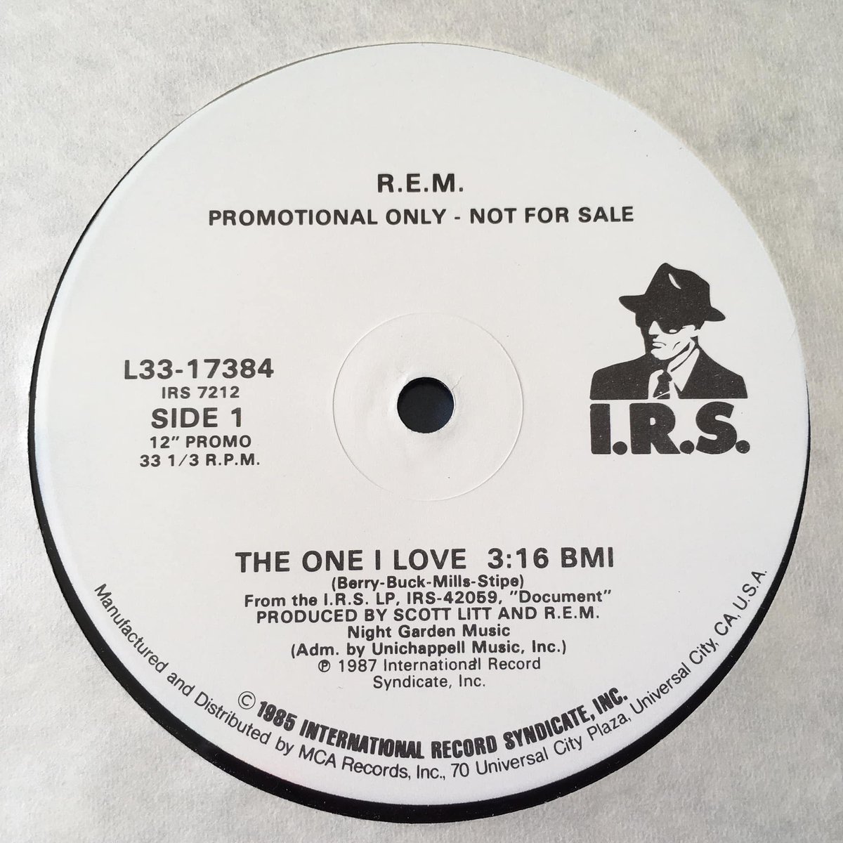 a9to9production's tweet photo. T1I❤️ 12" 🇺🇸 promo - According to the Document press kit, under "THE PLAN", this 12" arrived at album radio on August 19, 1987 (actual single, 7" & 12", released/on sale August 24, 1987). #IRSRecords #REMDocument #No5 #asimpleproptooccupymytime #FIRE https://t.co/z6bcmqaQFR