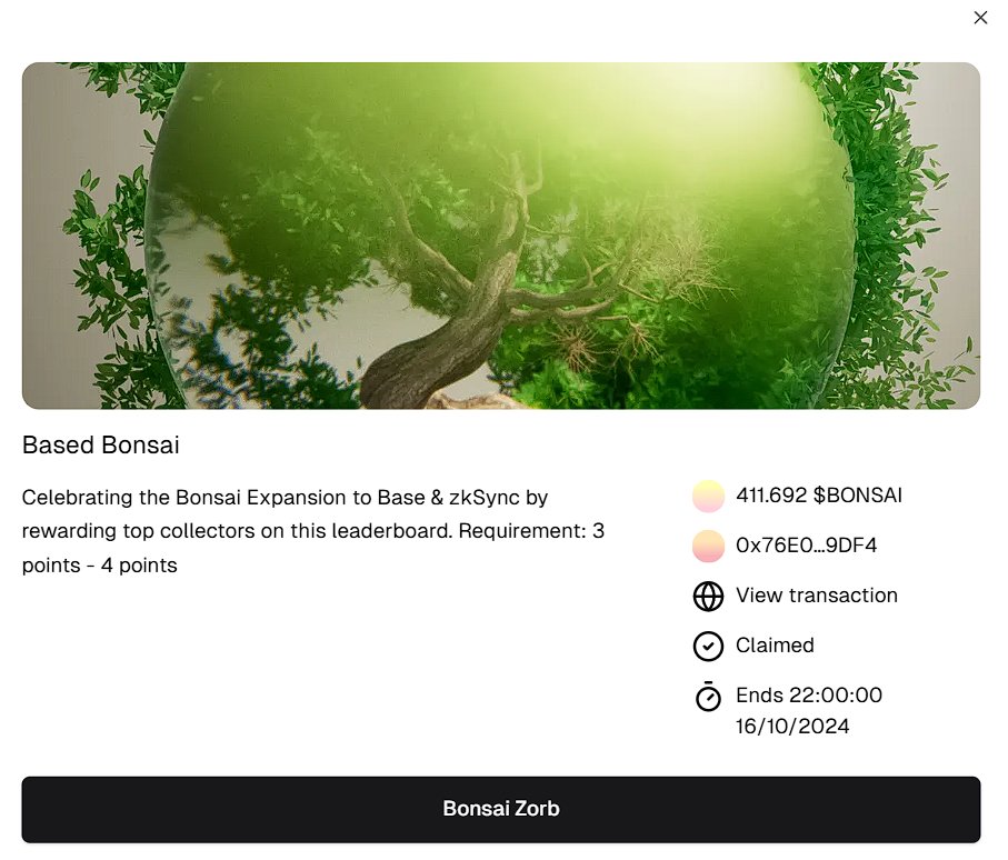 💰 I was eligible for 400 $BONSAI (ranked 918th) just by completing a few boosts on the Boost Client of @bonsaitoken404:

bonsai.boost.xyz

They regularly post boosts so make sure to follow them for other opportunities.

Also, follow <a href="/boost_xyz/">Boost</a>, big things are coming 😎
