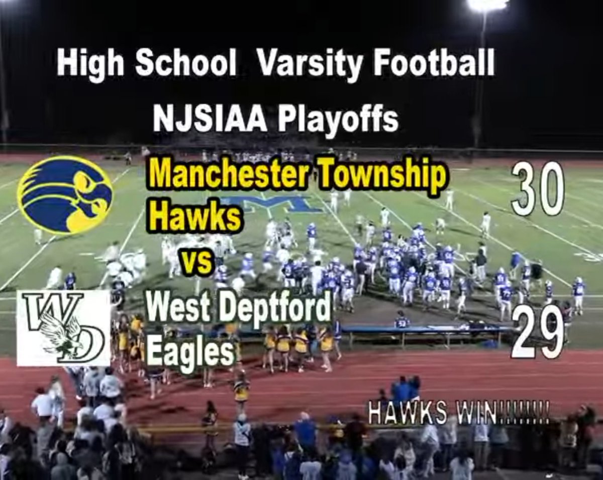 Not a SINGLE sports writer picked <a href="/ManchesterTwpFB/">Manchester Twp. HS Football</a> to beat West Deptford in their first ever home playoff game, but THEY WERE ALL WRONG! 

MANCHESTER WINS! MOVING ONTO TO THE NEXT ROUND OF THE PLAYOFFS! LET'S GOOOOO!!!