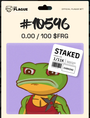 Step 1 ✅
Buy <a href="/ThePlagueNFT/">The Plague Of Frogs 🐸</a> 

Step 2 ✅
🥩🐸  $FRG <a href="/FRGToken/">$FRG</a> 

Step 3 ✅
#ribbit #ribbit
