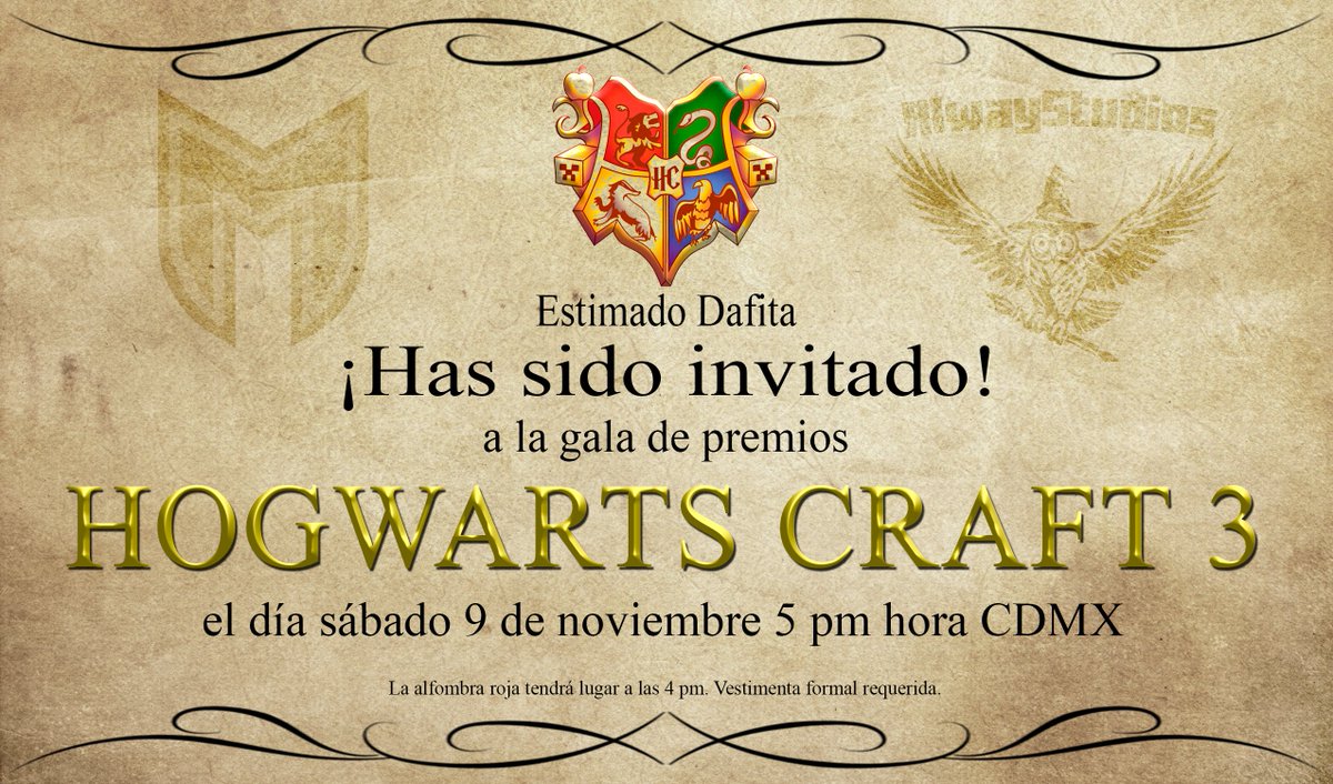 Hermos sido invitados a la gala de premios! Espermos el universo y más imprtante, Beyoncé, nos permita estar ahí. Gracias siempre #hogwartscraft3