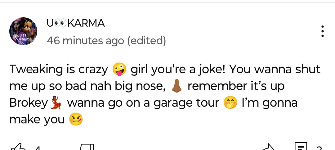 Girl you slow. Shut you up for what? I just told your dumb ass I'm not going back and forth on YouTube kuz you and your channel are lame. 🤷🏾‍♀️ Periodt. Nobody is interested in what you have to say 😂🤣 so how you mad at me kuz your boring. 👀😝