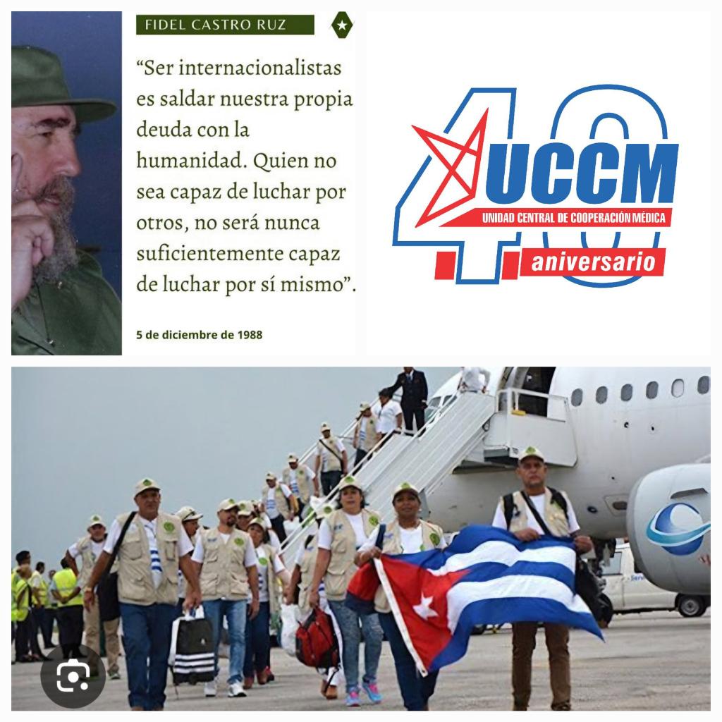 Desde #SanctiSpíritusEnMarcha felicitamos a los trabajadores de la UCCM en el 40 Aniversario de su creación,40 años brindando amor y esperanzas al mundo
#40AniversarioUCCM
#CubaCoopera
<a href="/CubacooperaDj/">Cubacoopera Djibouti</a> 
<a href="/Colaboracionqba/">Unidad Central de Cooperación Médica 🇨🇺</a>