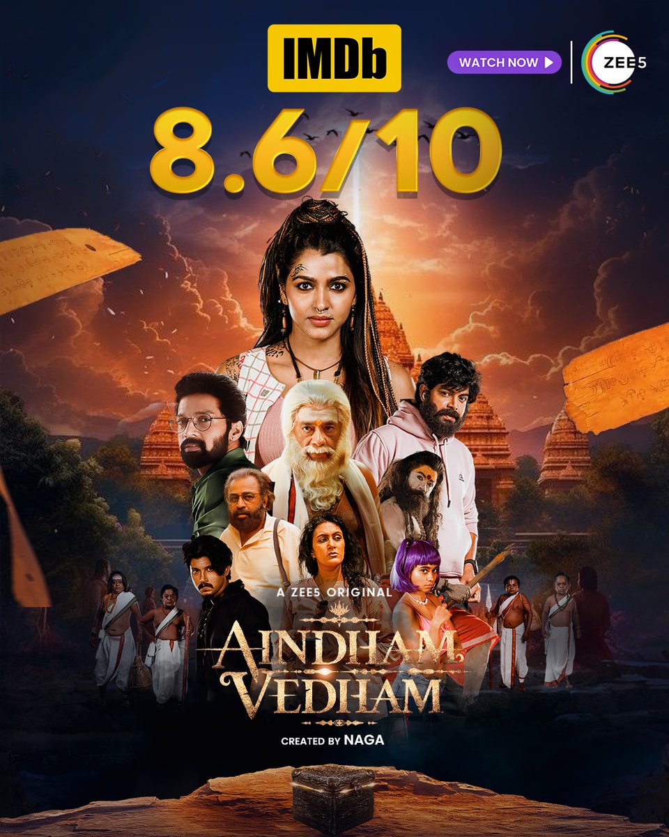 ZEE5 Tamil (@zee5tamil) on Twitter photo 8.6/10 and counting!✨
Watch the Biggest Mythological Thriller Series #AindhamVedham is now streaming on ZEE5 in Tamil & Telugu!
<a href="/SaiDhanshika/">சாய் தன்ஷிகா</a> <a href="/abiramimedia/">Abirami Media Works</a> #Naga <a href="/ActorSanthosh/">Santhosh Prathap</a> #DevadarshniChetan @vivek_rajgopal #PrajnaRavi <a href="/ajitkoshy/">ajit koshy</a> <a href="/KurupKrisha/">Krisha Kurup</a> #YGeeMahendra #Ramji 8.6/10 and counting!✨
Watch the Biggest Mythological Thriller Series #AindhamVedham is now streaming on ZEE5 in Tamil & Telugu!
<a href="/SaiDhanshika/">சாய் தன்ஷிகா</a> <a href="/abiramimedia/">Abirami Media Works</a> #Naga <a href="/ActorSanthosh/">Santhosh Prathap</a> #DevadarshniChetan @vivek_rajgopal #PrajnaRavi <a href="/ajitkoshy/">ajit koshy</a> <a href="/KurupKrisha/">Krisha Kurup</a> #YGeeMahendra #Ramji