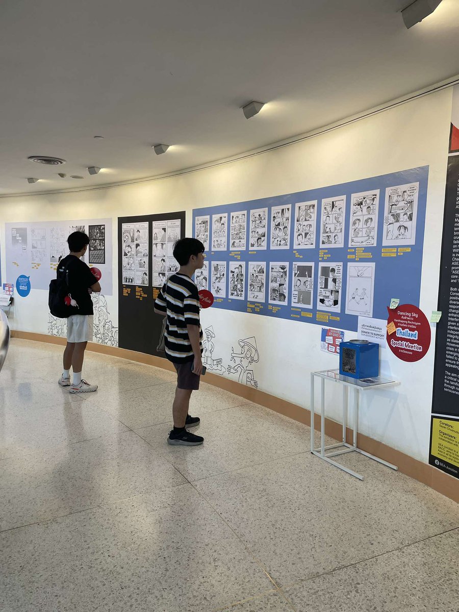 SEAJunction's tweet photo. ❗️❗️Tomorrow is the LAST DAY ❗️
Please come and see the amazing #comics and #cartoons of artists from #SoutheastAsia describing on #ASEAN's way of #Noninterference and #Consensus and displaying on 1st Floor and 4th Floor, Bangkok Art and Culture Center (BACC). https://t.co/9UA6YGmRQQ