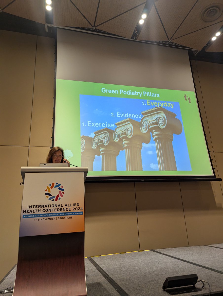 Inspirational session from <a href="/angelamfevans/">Angela Evans AM</a> regarding green podiatry (and allied health): exercise, evidence, everyday!