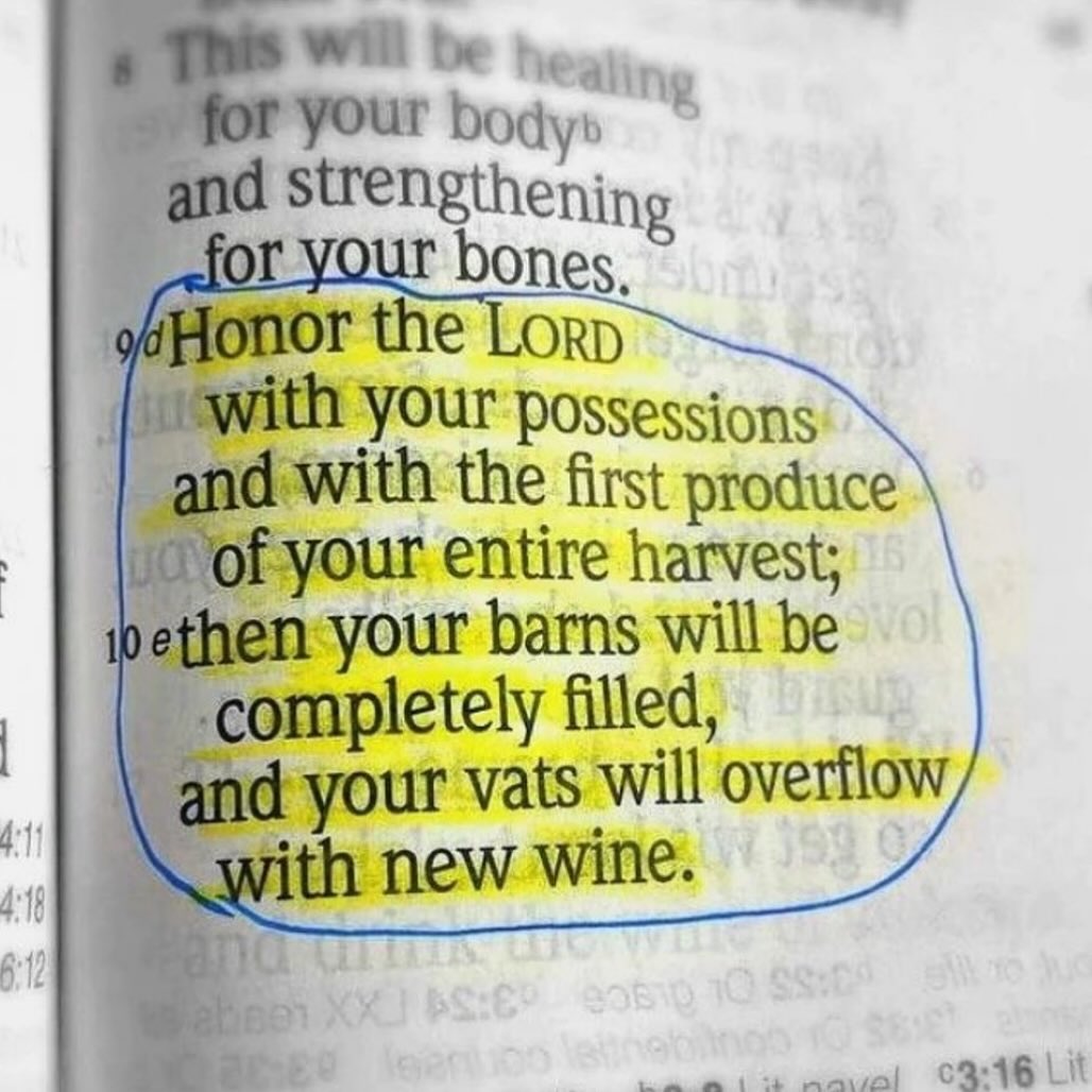 Bible365_'s tweet image. Proverbs 3:9-10