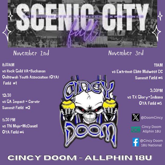 Come watch us play! Big weekend!! <a href="/DoomCincy/">Cincy Doom National 18u - Allphin</a> <a href="/UNCWsoftball/">UNCW Softball</a> <a href="/SoftballRio/">RioGrandeSoftball</a> <a href="/NJCUSoftball/">NJCU Softball</a> <a href="/UHSPsoftball/">UHSP Softball</a> <a href="/byusoftball/">BYU Softball</a>
