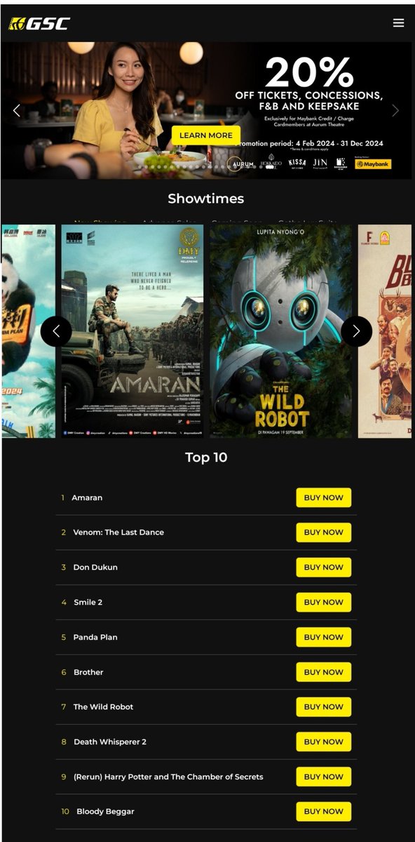tjayamalarJ's tweet photo. #Amaran beating all international movies and standing proud at No 1 - in @GSCinemas Top 10 movies most watched in Malaysia
The massive fan base for our @Siva_Kartikeyan Msia ❤️
#Amaran roaring in cinemas thruout Malaysia
@AllIndiaSKFC @Rajkumar_KP @RKFI 
#AmaranDiwali
#KingSK 💥 https://t.co/nnsvxznAoV