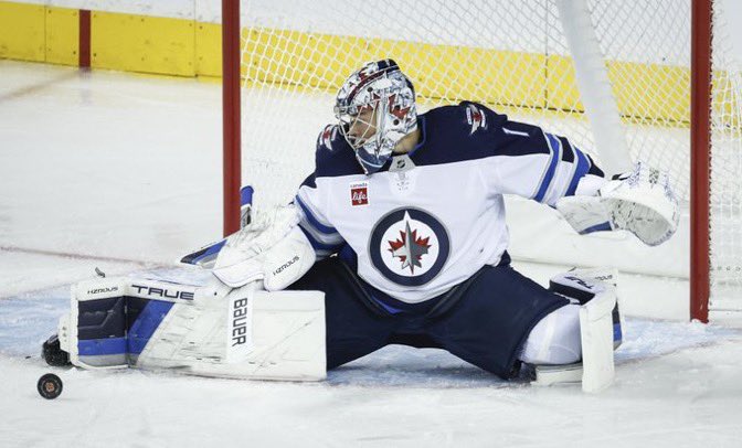 With the win, Eric Comrie improves to 3-0-0 on the season with a 2.69 GAA and .914 SV%. #NHLJets #GoJetsGo