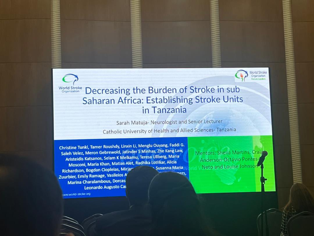 SarahMatuja's tweet photo. It was an extreme honor to present findings from Our African Stroke Project at the Young Future Stroke Leaders Session, alongside my Colleagues at the World Stroke Congress 2024 in Abu Dhabi. It was a Multiple Stakeholder Collaborative Effort🤝. #StrokeUnits #Tanzania https://t.co/xu8zbuWmaX