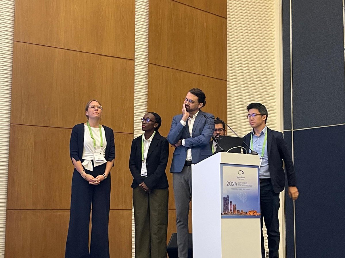 SarahMatuja's tweet photo. It was an extreme honor to present findings from Our African Stroke Project at the Young Future Stroke Leaders Session, alongside my Colleagues at the World Stroke Congress 2024 in Abu Dhabi. It was a Multiple Stakeholder Collaborative Effort🤝. #StrokeUnits #Tanzania https://t.co/xu8zbuWmaX