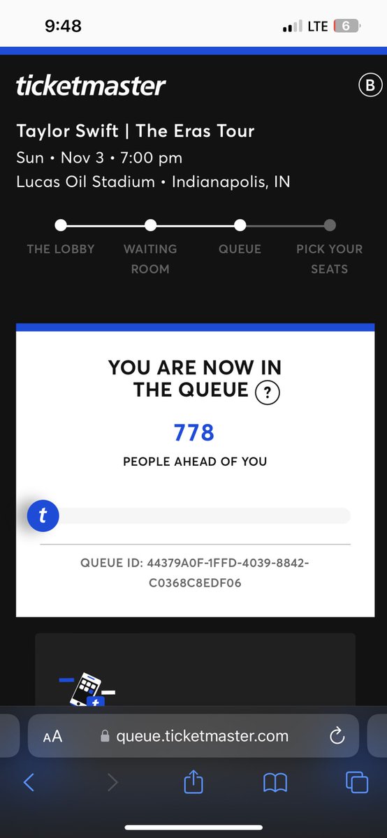 bdexter1988's tweet photo. @swiftieswanttix Thought I was actually going to get a ticket since this was my number when I joined. I could cry right now https://t.co/rVzcGfVQox