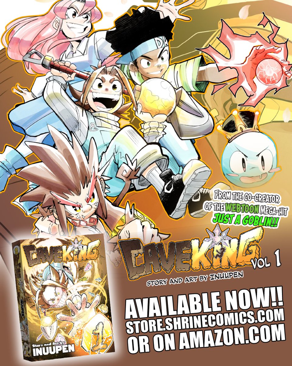 Cave King Vol 1 by <a href="/inuupenofficial/">|| INU-PEN ||</a> is now available!

Buy it now!

Shrine Store: store.shrinecomics.com/products/cave-…
Amazon: amazon.com/Cave-King-Vol-…

#manga #indiecomics #comics #webtoon #justagoblin