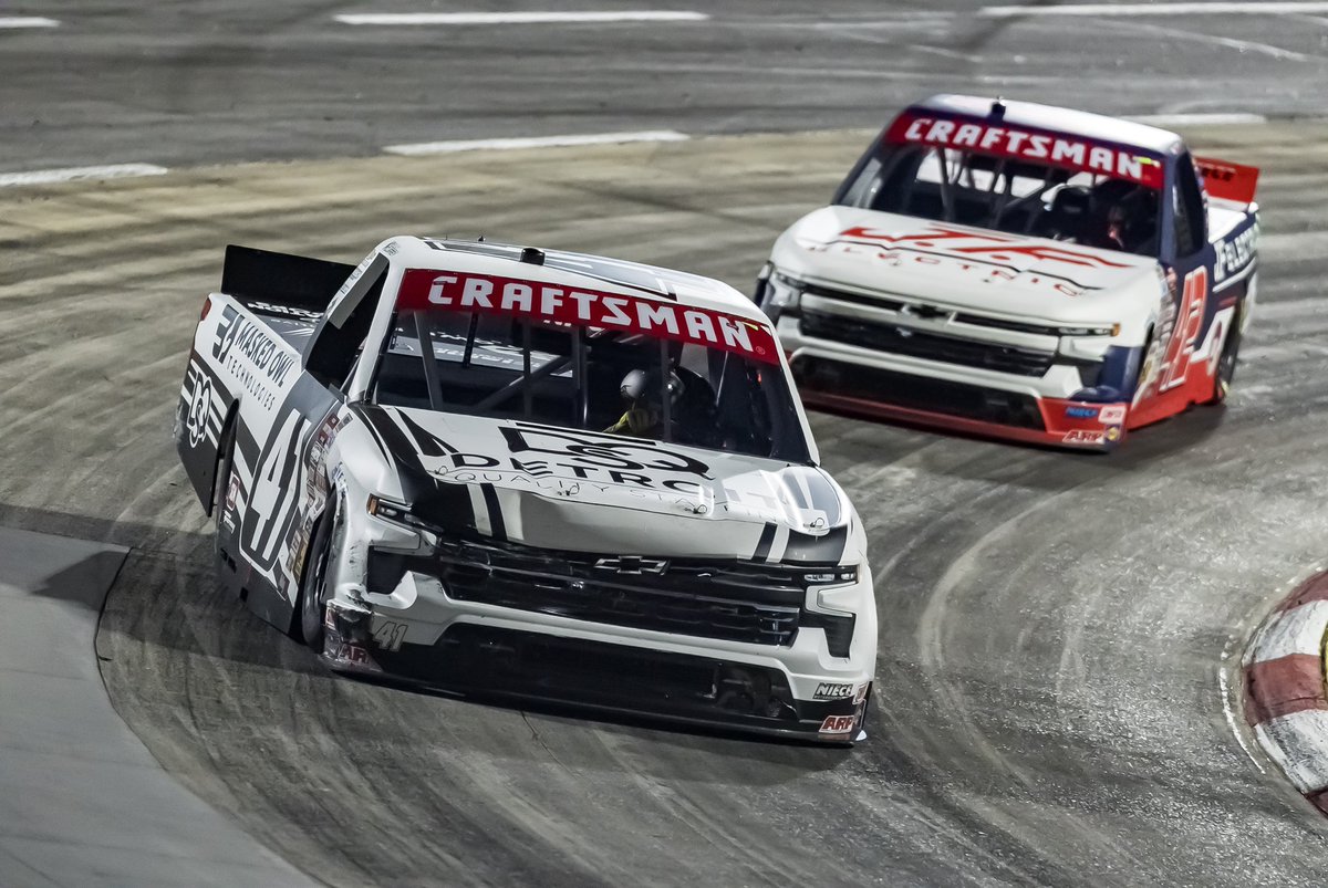 BayleyCurrey's tweet photo. P16 at Martinsville, started the night off with an uphill battle but we never stopped grinding. Proud of this No.41 team and the result we came away with.
Massive thanks to everyone at DQS, Masked Owl and @NieceMotorsport . On to Phoenix!
#NCTS | #PressTheAttack | #ZIP200 https://t.co/2fLBjkpv9F