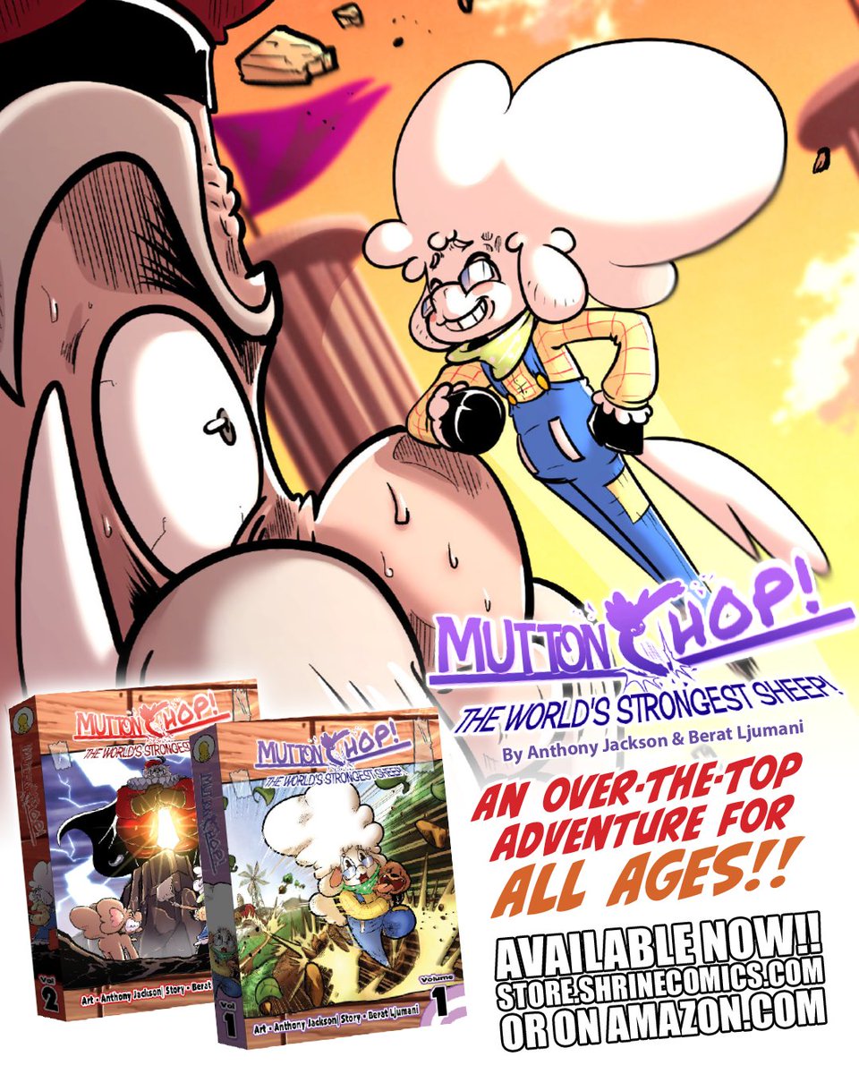 Mutton Chop Vol 1 &amp; 2 by <a href="/MuttonChopWSS/">Mutton Chop</a> are now available!

Buy it now!

Volume 1: store.shrinecomics.com/products/mutto…
Volume 2: store.shrinecomics.com/products/mutto…

#manga #indiecomics #webtoon