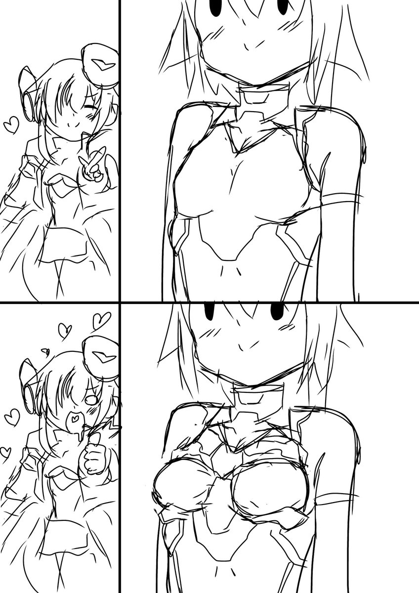 ぴったり張り付いてるぺったんも大好きだし
上と下からアーマーで挟んで窮屈そうな大きいのも良いよね🤤 