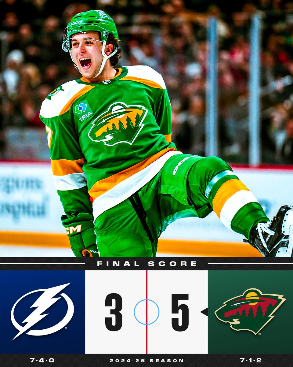 Just so you all know... 

The <a href="/mnwild/">Minnesota Wild</a> are 7-1-2! 🗣️