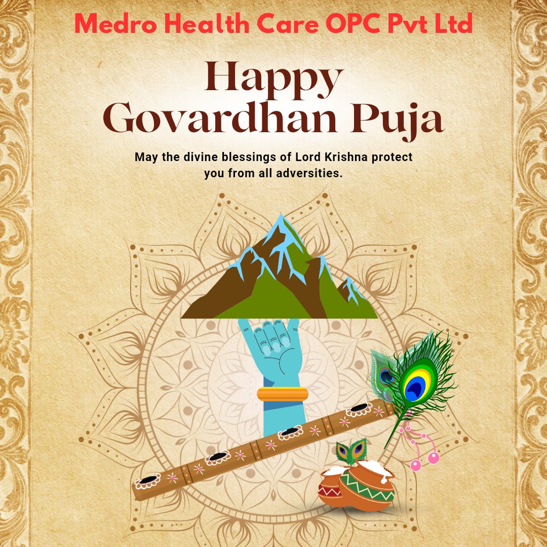 MedroHealthCare's tweet photo. गोवर्धन पूजा की आप सभी देश वासियों को हार्दिक बधाई एवं शुभकामनाएं।
आप सभी का जीवन सुख, समृद्धि एवं आरोग्यता से परिपूर्ण रहे।
#GovardhanPuja 
#GovardhanPuja2024 
#MedroHealthCare 
#MedroHealthCareOpcPvtLtd  
#USkin https://t.co/R8PrXoT7XH