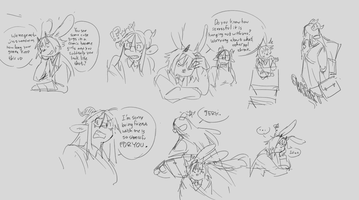 chimeracauldron's tweet photo. Recently did a little sketchy comic of some OC background stuff for myself, figured I might as well share it. Pls indulge my little oc fun! 
(L>R: Bella, Nat, Nadia)
[1/4] https://t.co/4eAywVReiD