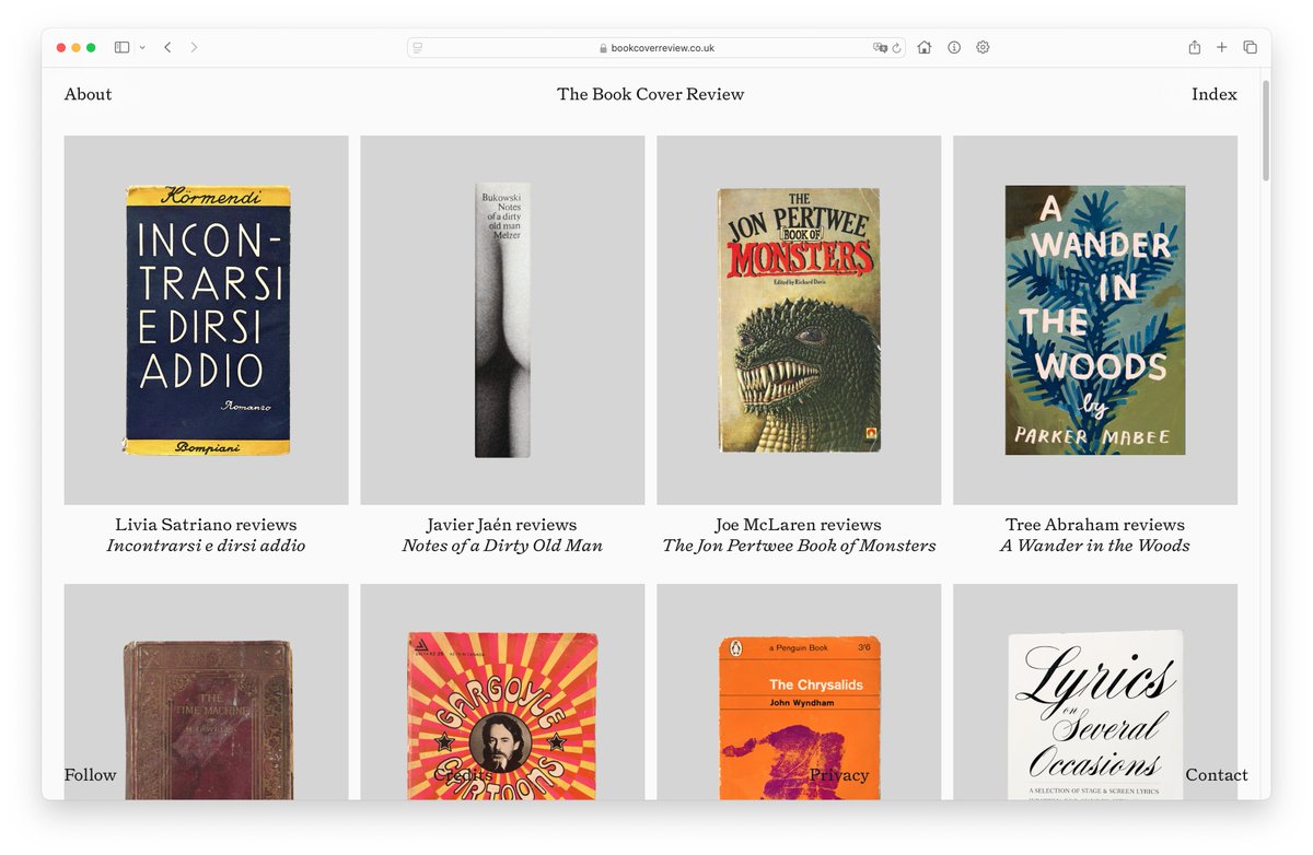 I Love Typography (@ilovetypography) on Twitter photo Fantastic design resource:
The Book Cover Review
bookcoverreview.co.uk Fantastic design resource:
The Book Cover Review
bookcoverreview.co.uk