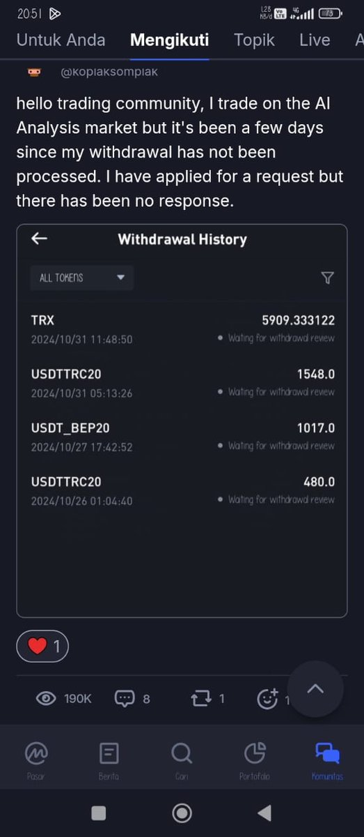 Risk Disclaimer AIA Exchange https://aianalysisexchange.
Asset Withdrawals not paid.
Is AIA Exchange https://aianalysisexchange SCAM