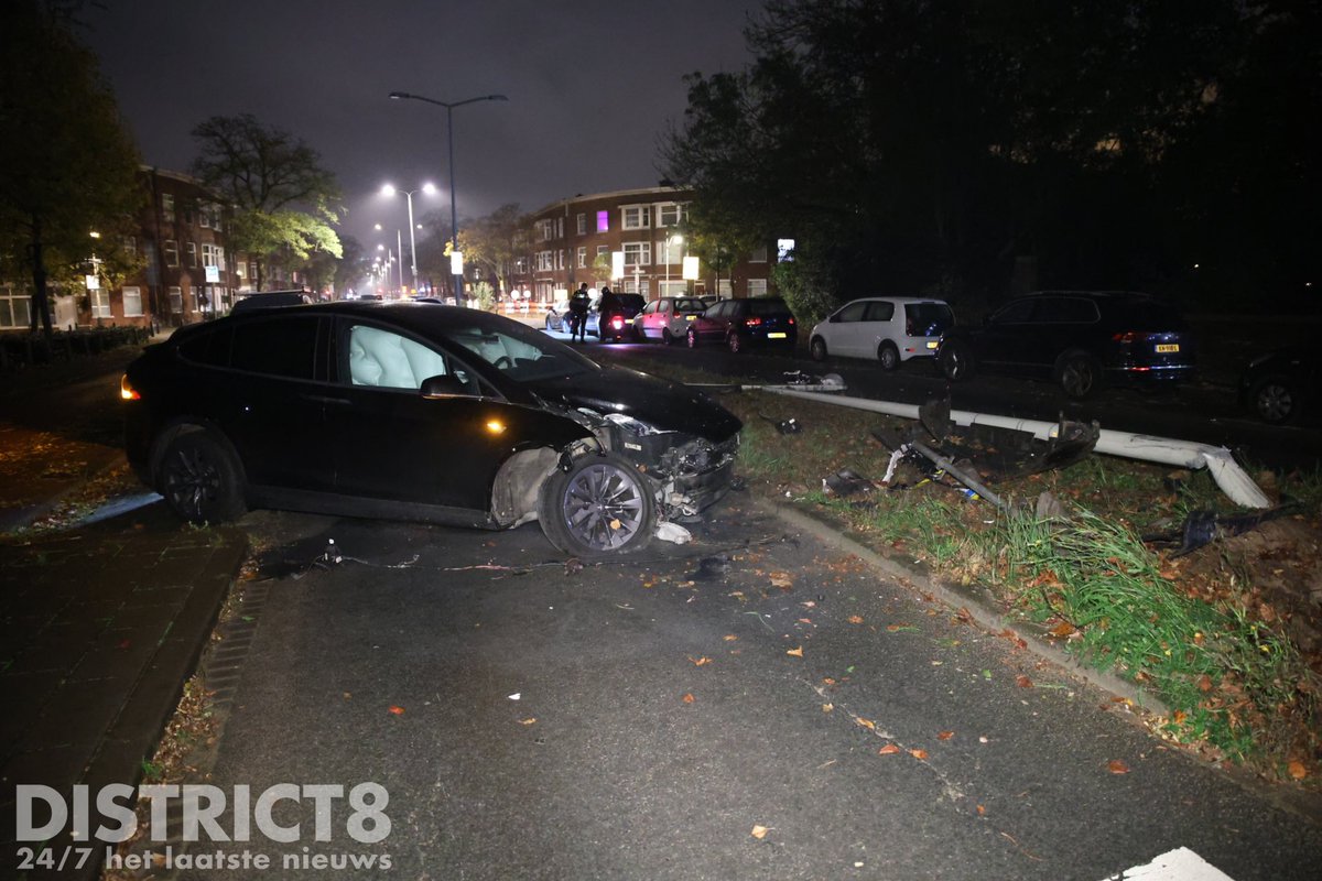 Eenzijdig ongeval op de Slachthuislaan in Den Haag