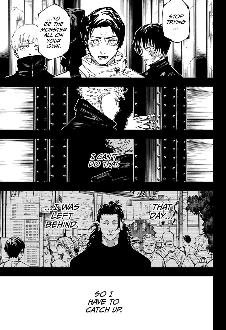 InvernessDrive's tweet photo. This is actually a criminally underrated panel because it packs so much meaning that is rather easy to miss. Gojo reaches a major epiphany here that I wanted to dissect a bit. When Gojo confronted Geto in Shinjuku after his defection, he was haunted by the question: Why?+ https://t.co/tbq4JzqS60