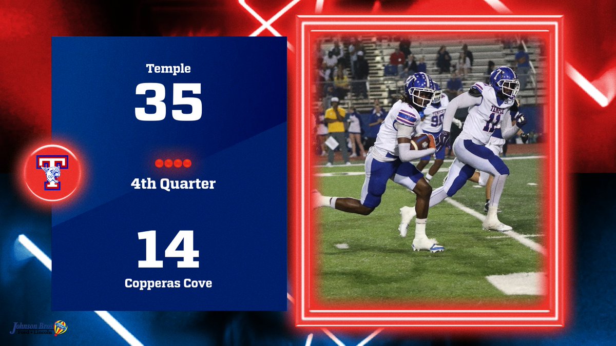 templewildcats's tweet image. District 12-6A Football: Jason Bradford with his second pick 6 of the game on consecutive Copperas Cove offensive plays. 10:26 remaining in the fourth quarter.